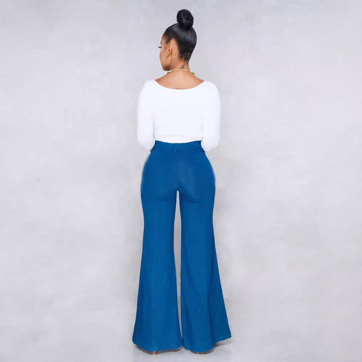 Dame Høj talje Bootcut-jeans med stilfuldt snit og retro-inspireret silhuet Stilla