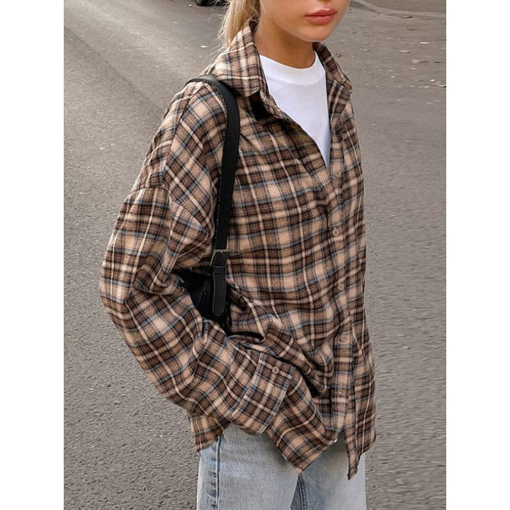 Damer casual ternet skjortejakke i oversized pasform Stilla