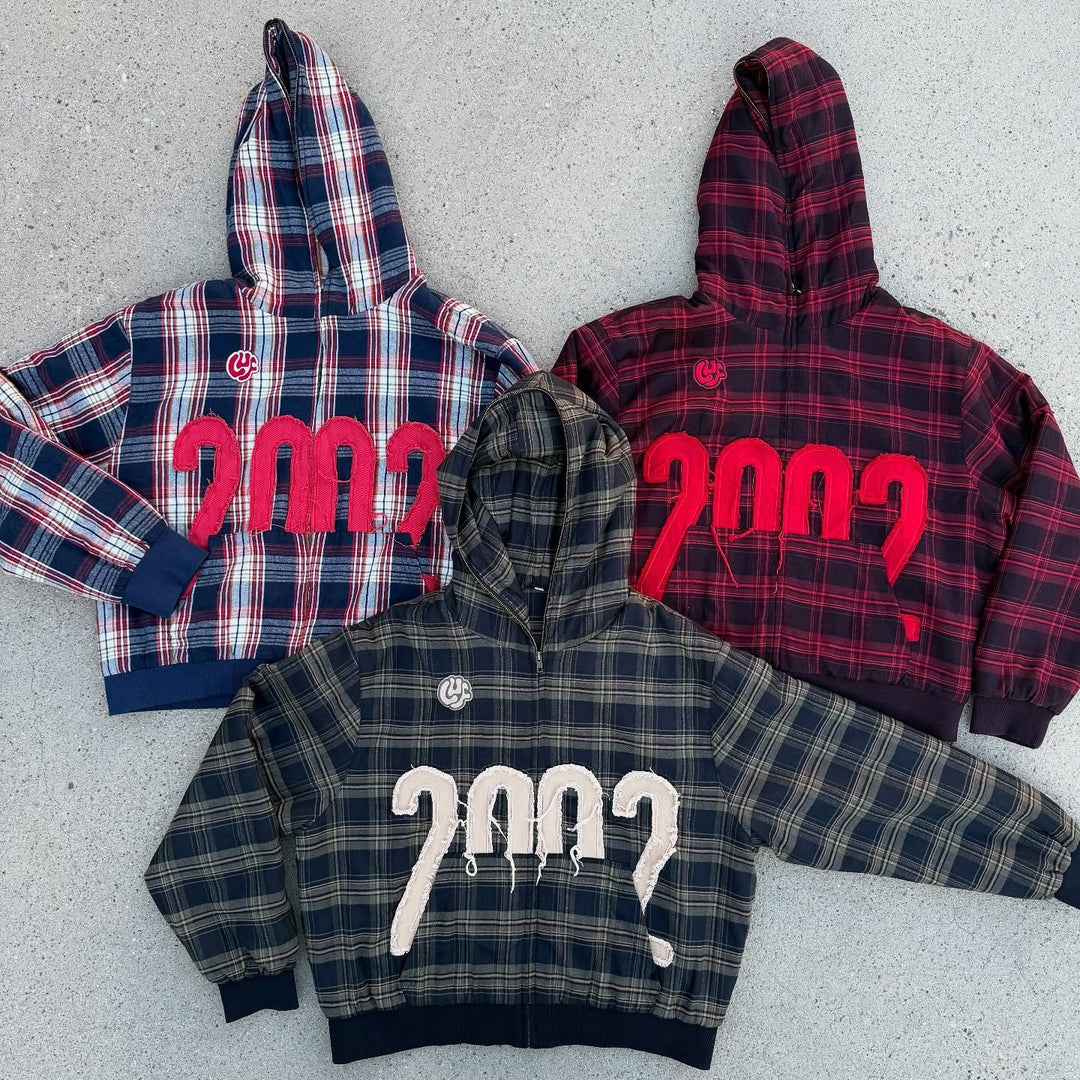 Kvinders afslappede hoodie bluse med ternet mønster og voluminøse ærmer Stilla