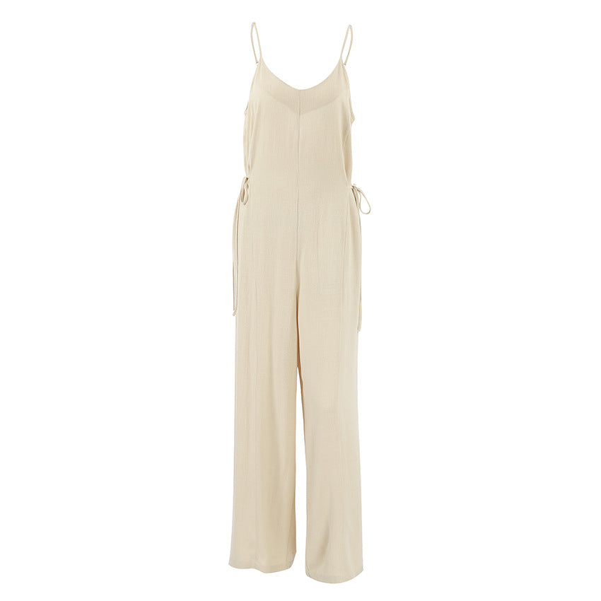 Dame jumpsuit med bred ben og justerbare spaghetti-stropper Stilla