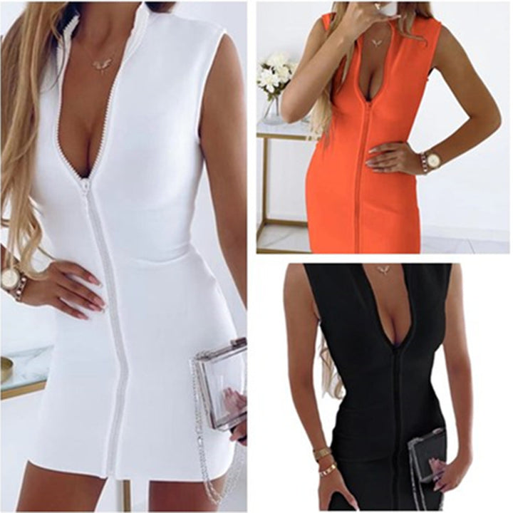 Dame lynlås bodycon kjole Stilla
