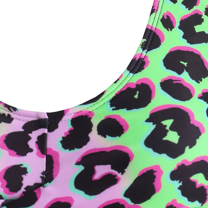 Dame sport-bikini-sæt med leo-print og komfortabel pasform Stilla