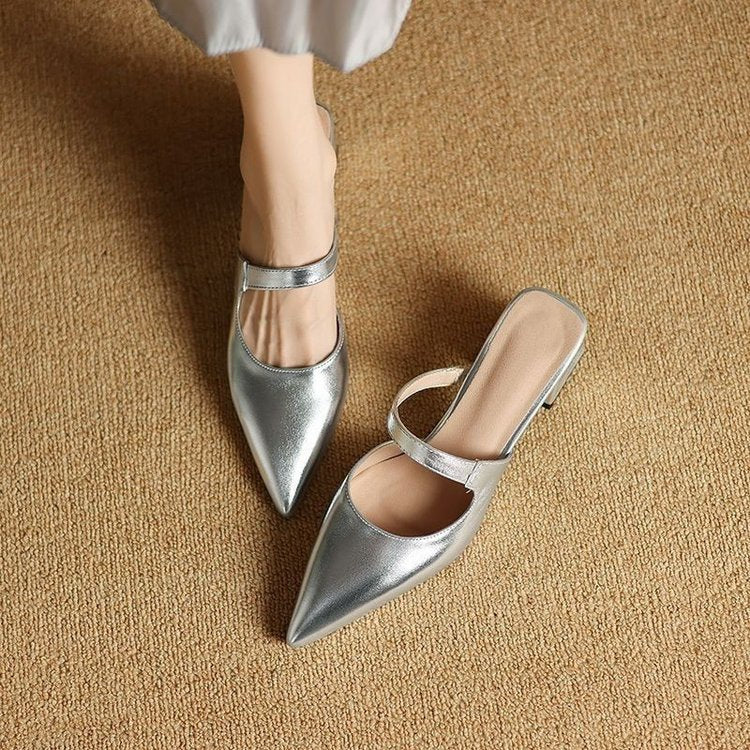 Dame elegante Slingback-pumps med glitrende afslutning Stilla