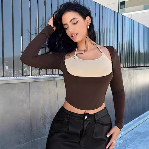 Dame Figurbetonet Longsleeve med raffinerede layering-detaljer Skovae