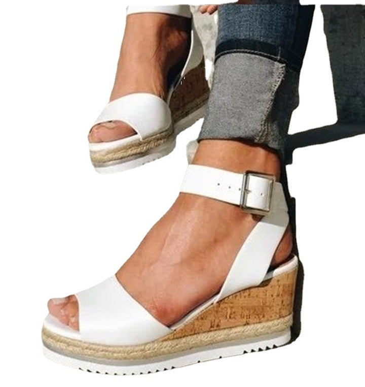 Dame Wedge-sandaletter med komfortabelt korkdesign og justerbar rem Stilla