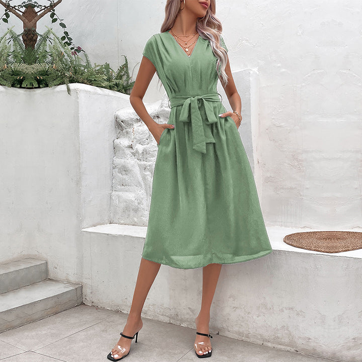 Damer Elegant Taljeret Midi-Kjole Stilla