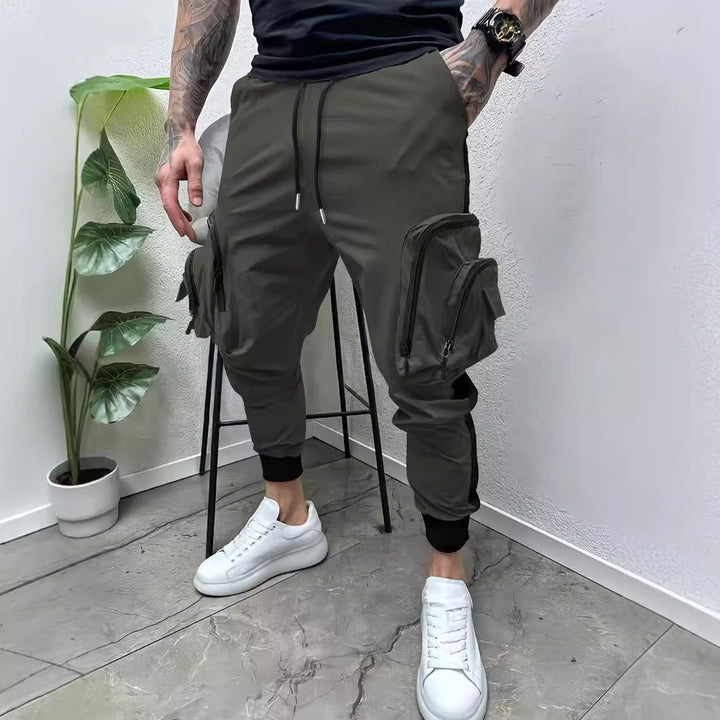 Herrer Cargo Joggerbukser med utility-lommer Stilla