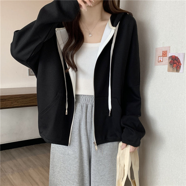 Femme Casual Zip-Up Hoodie med Oversized Fit Stilla