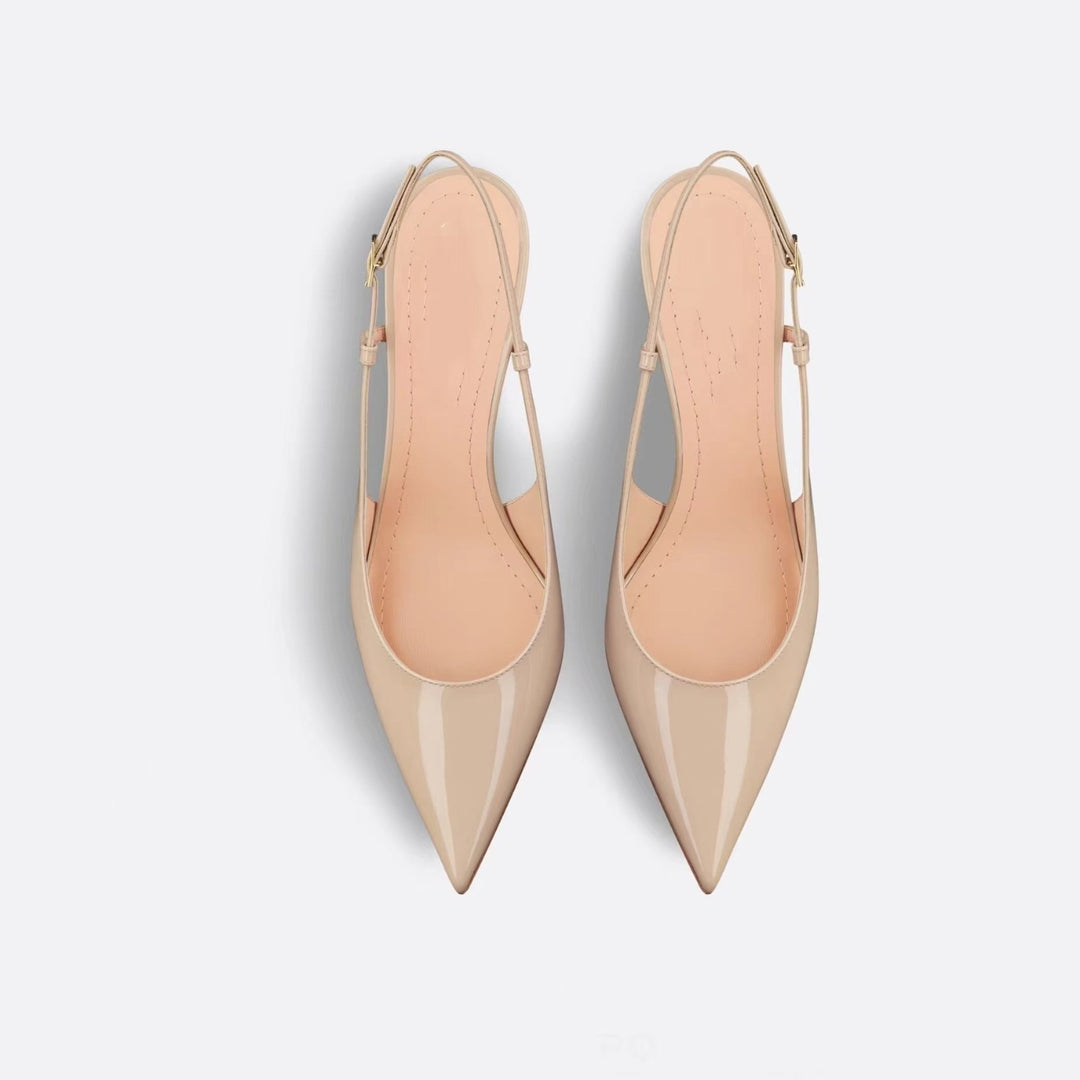 Dame Slingback-hæle med kunstnerisk skulptureret hældesign Stilla