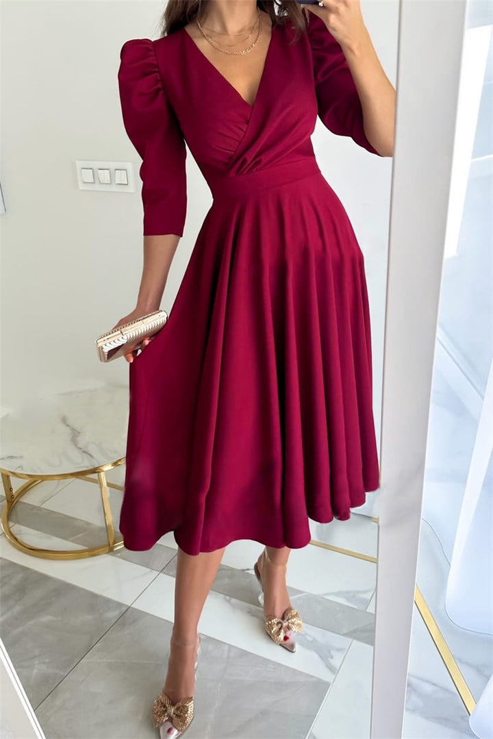 Damer Elegant Midi Kjole Stilla