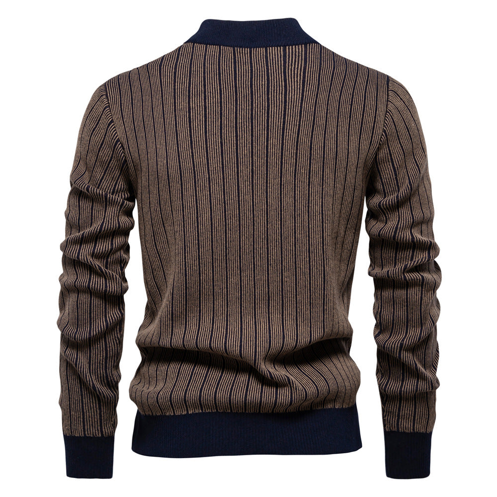 Herrer rullekrave pullover med fint strukturmønster Stilla