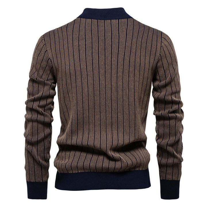Herrer rullekrave pullover med fint strukturmønster Stilla