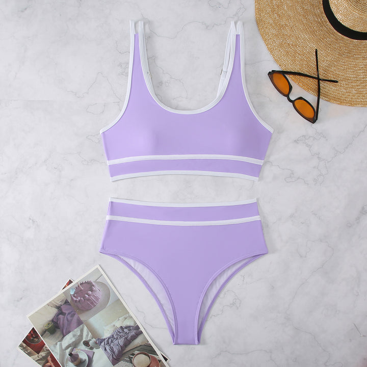 Dame Sporty Bikini-sæt med kontrastdetaljer og høj talje Stilla