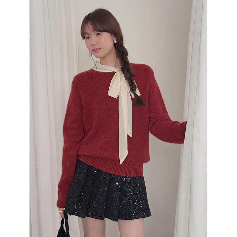 Damer Plisseret Mini Skirt med glitrende detaljer og elastisk talje Stilla