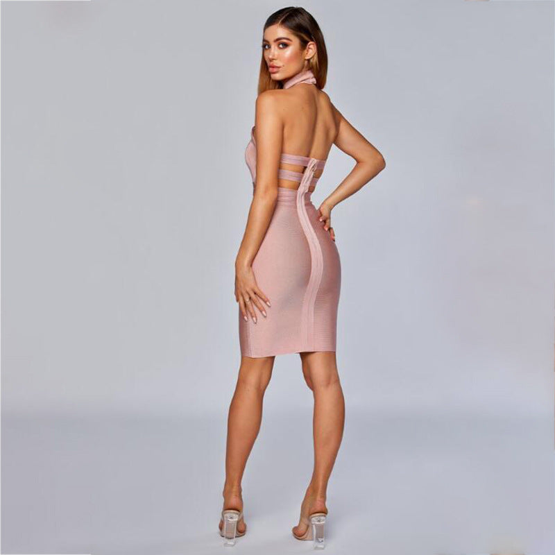 Dame Bodycon kjole med højhalset design og struktureret stof Stilla