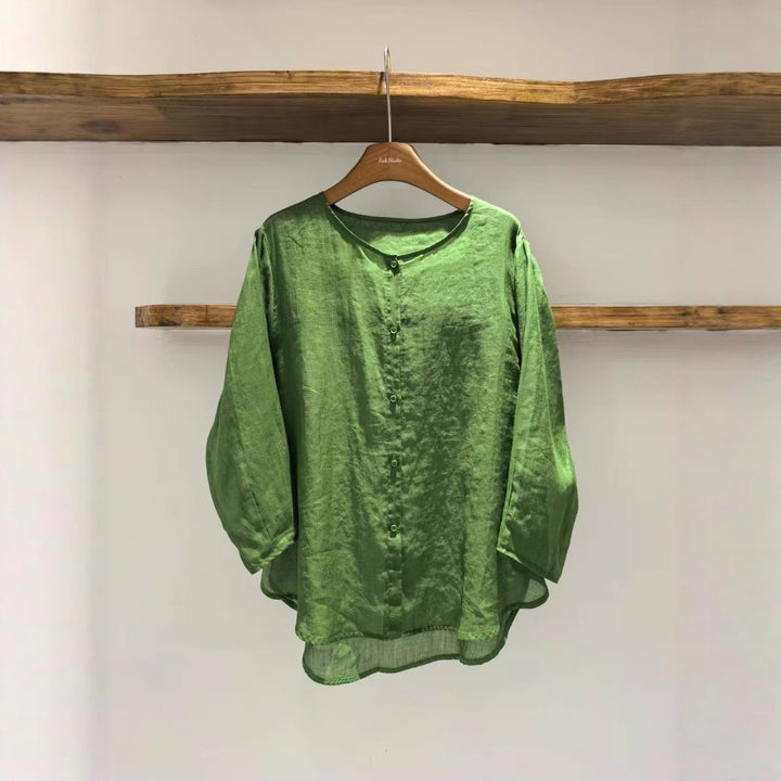 Femme Let Knaplukning Tunika-Bluse Stilla