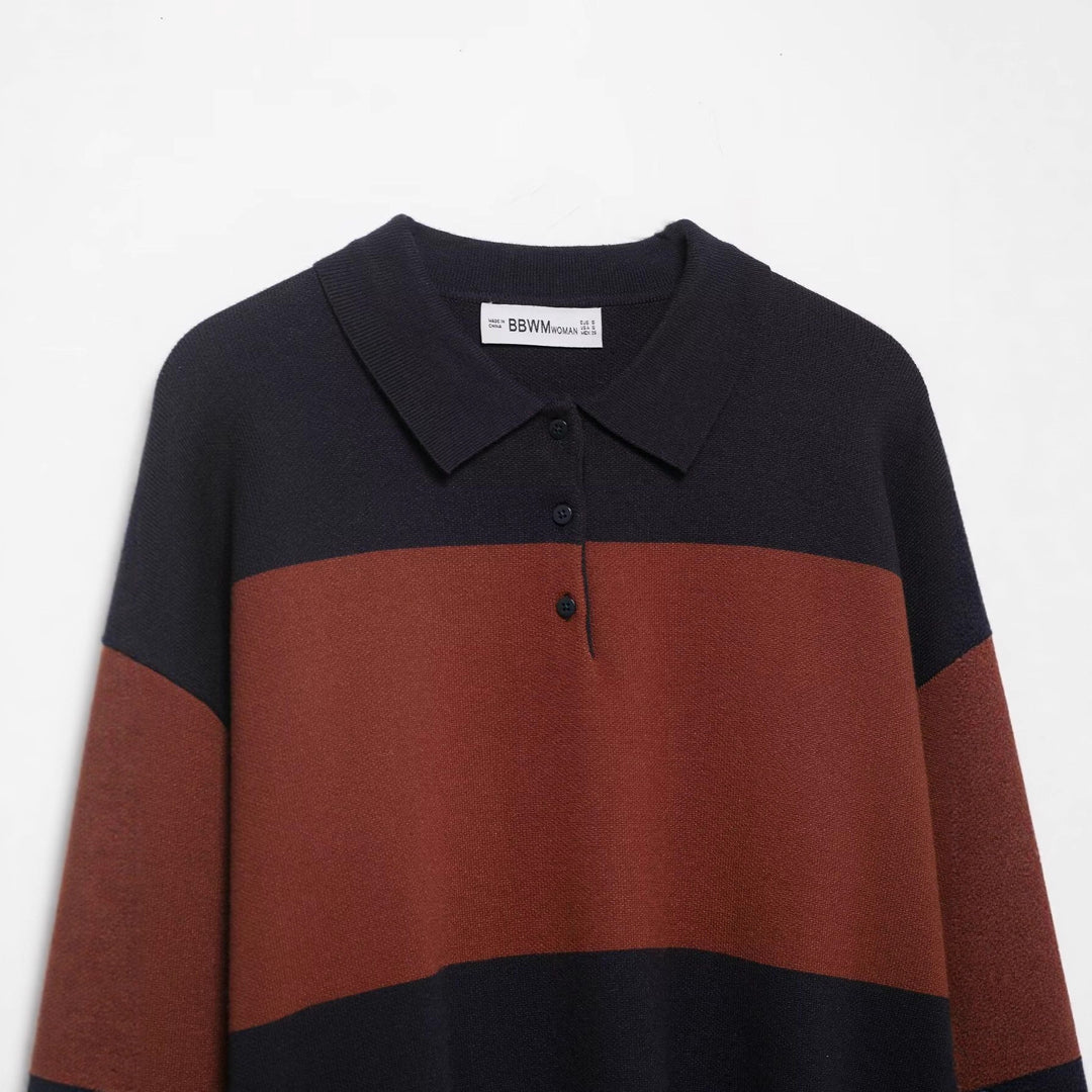 Kvinders casual polo skjorte sweater med sænkede skuldre Stilla