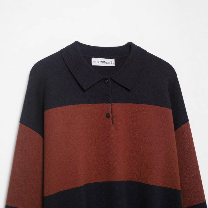 Kvinders casual polo skjorte sweater med sænkede skuldre Stilla