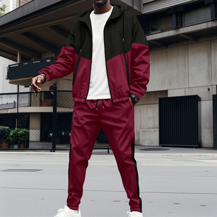 Herrer sporty outdoor sæt med åndbare materialer og stilfuldt farveblokdesign Stilla