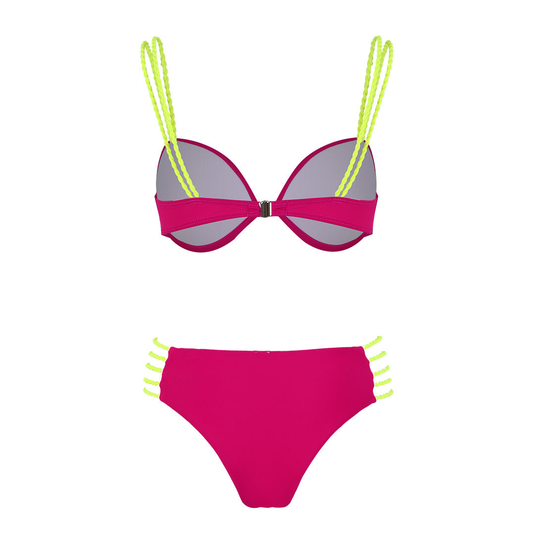 Dame bikini-sæt med innovative stropper og høj talje Stilla