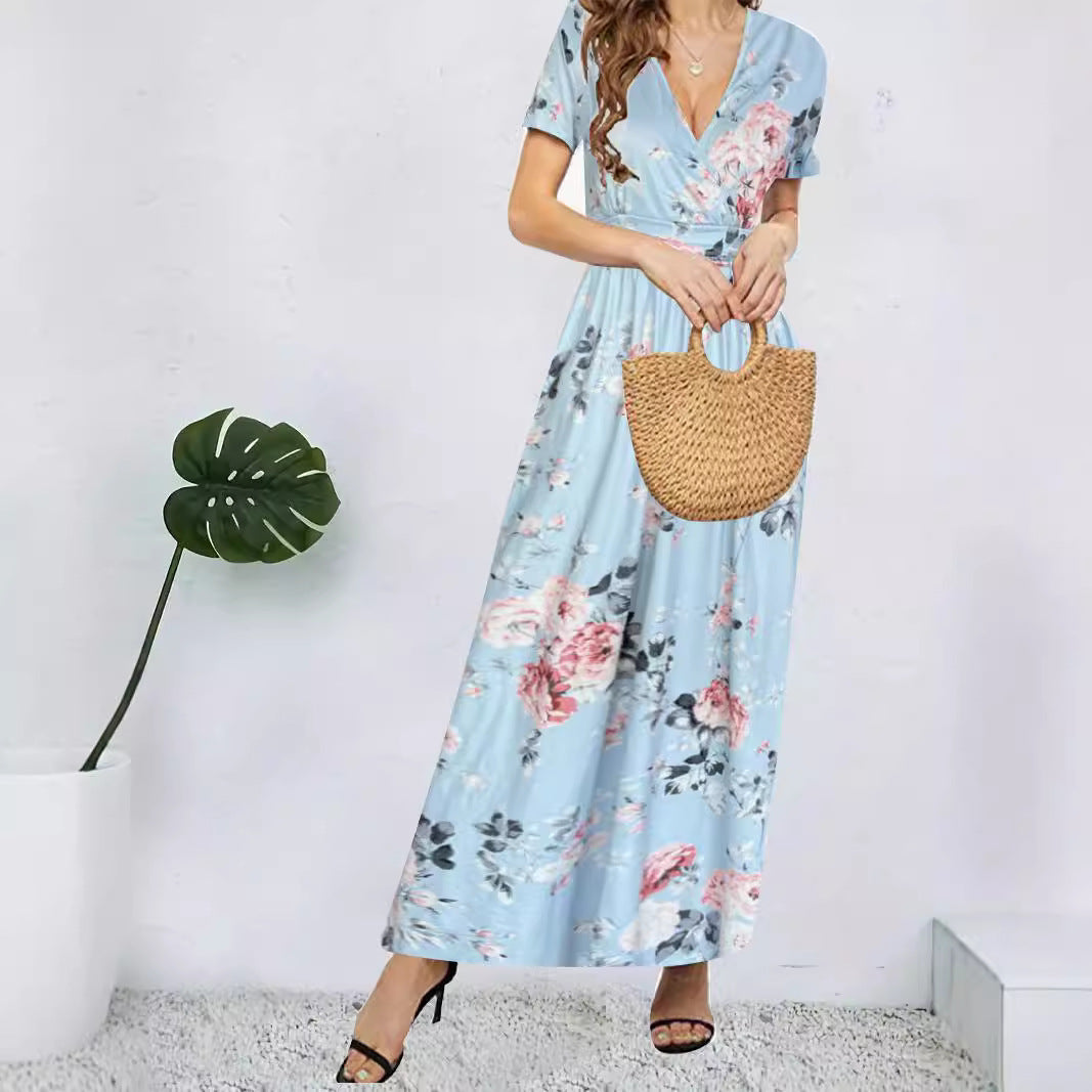 Dame Blomster Vift Maxi Kjole Stilla