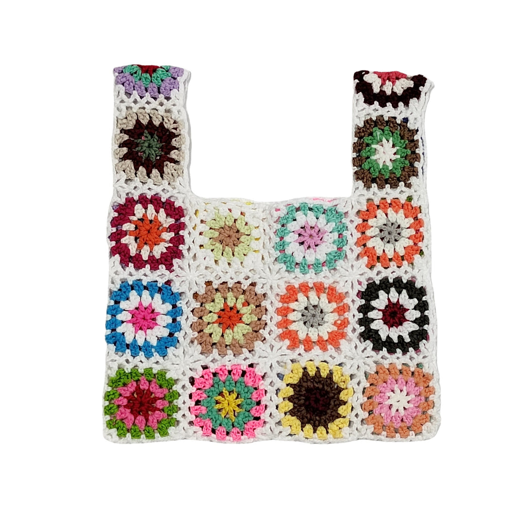 Dame hæklede skuldertaske i farverigt Granny-Square-design Stilla