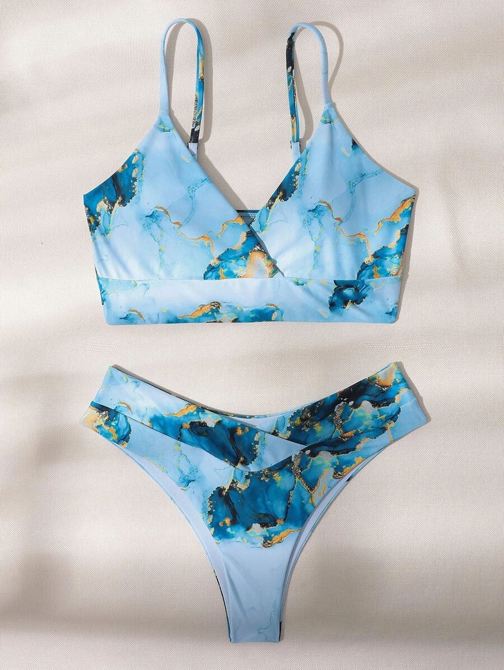 Dame Asymmetrisk Bikini-sæt med knyttet top Skovae