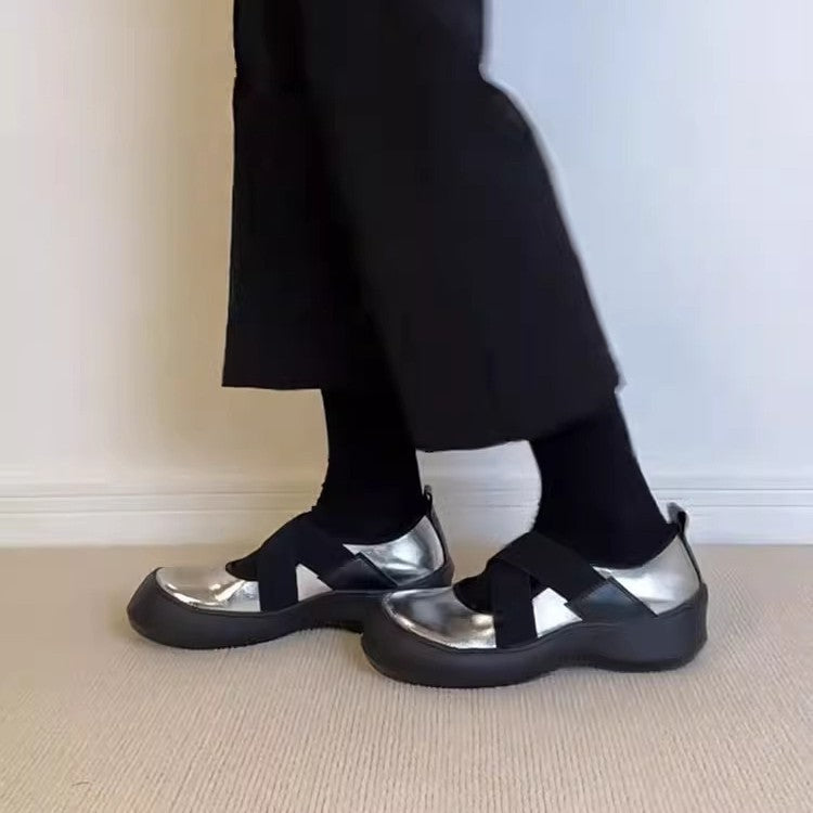 Dame mode Slingback-sko med robust sålprofil og justerbar rem Stilla