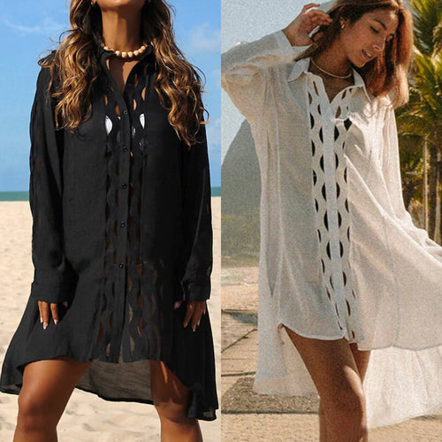 Dame Strandbluse med raffineret cut-out-design Stilla