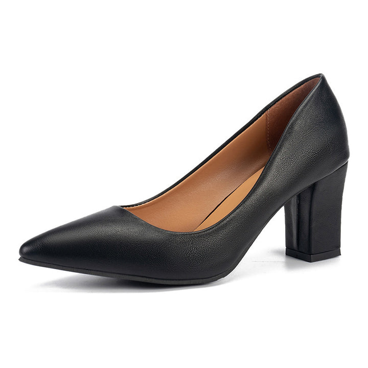 Dame Pumps med elegant blokhæl og spidse design Stilla