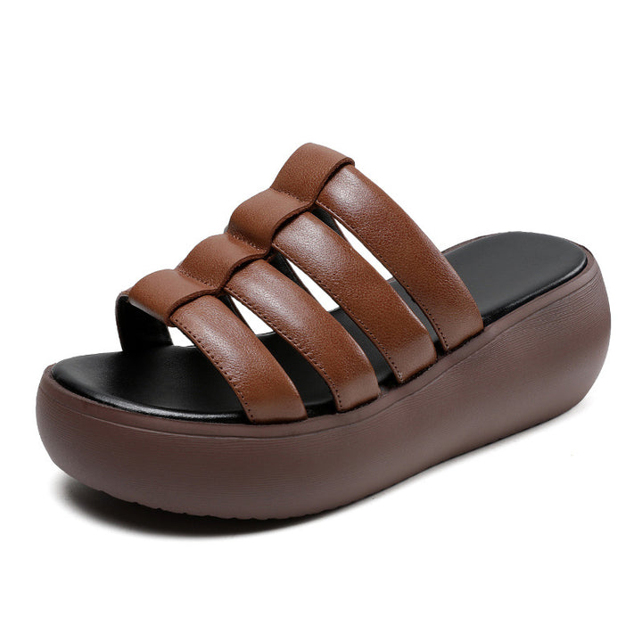 Dame Chic Plattform Slide Sandaler med stilfulde Remme Stilla