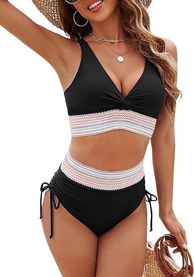 Dame Højskåret Justerbart Bikini Sæt med Stilfuldt Design Stilla