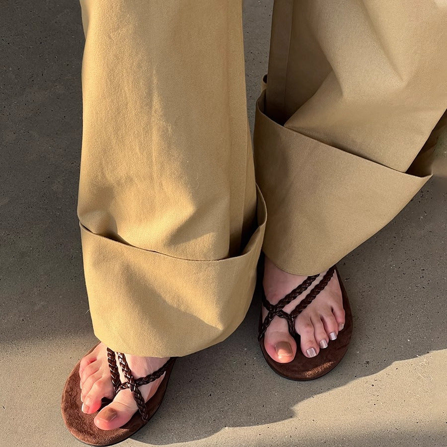 Damer Stylishe Cross-Strap Flip-Flops Stilla