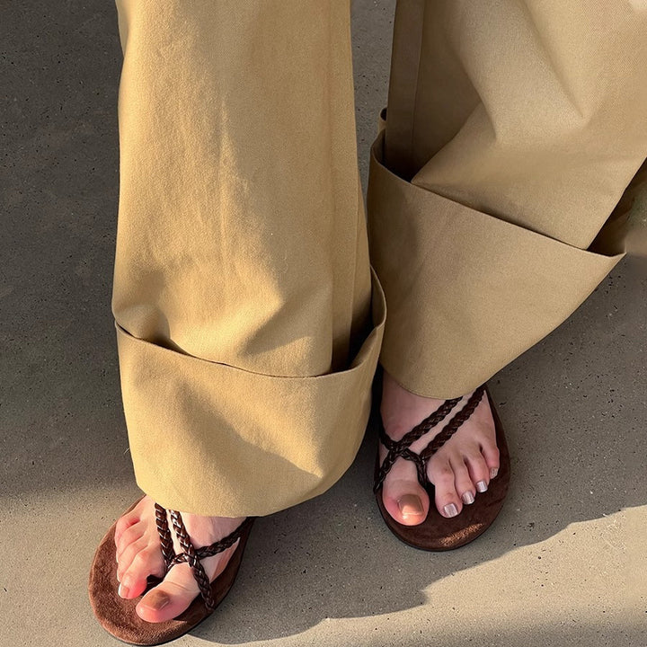 Damer Stylishe Cross-Strap Flip-Flops Stilla