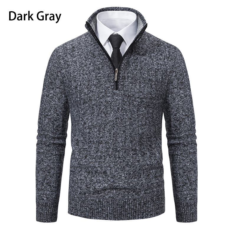 Herre Premium Høj Krave Lynlås Pullover Stilla