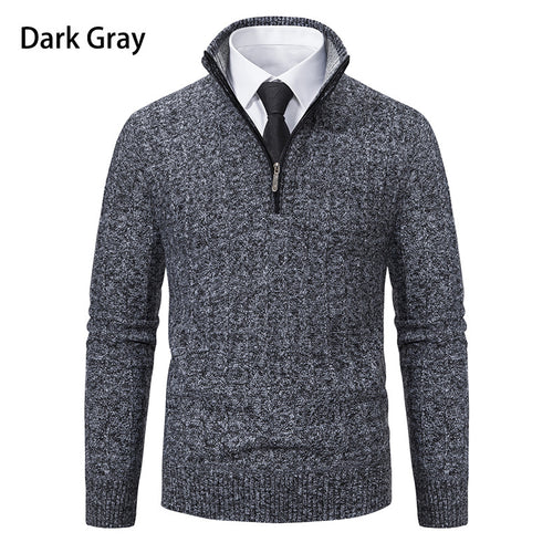 Herre Premium Høj Krave Lynlås Pullover Stilla