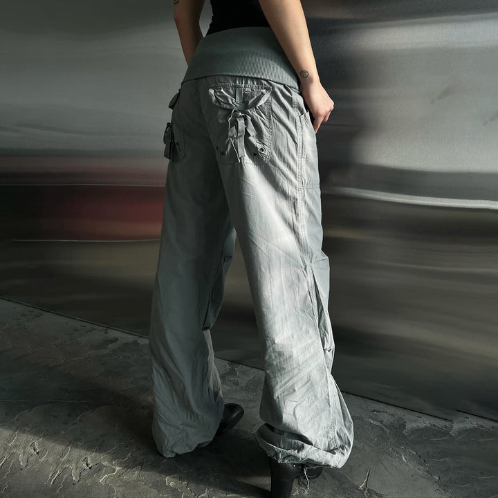 Dame Fashionable Cargo Pants with Elastic Waistband and Practical Pockets Skovae