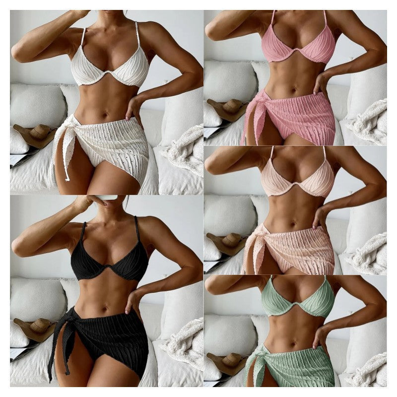 Dame bikini-sæt med struktureret overflade og legende design Stilla
