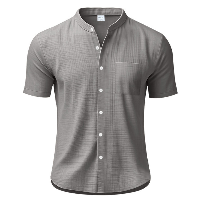 Herrer Kortærmet Henley T-shirt med struktureret design og brystlomme Stilla