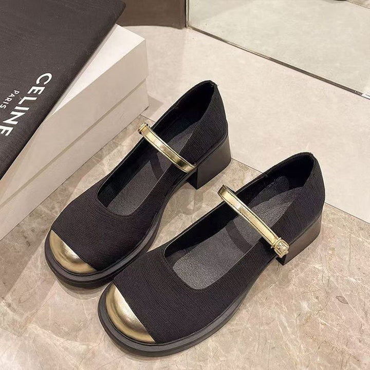 Dame klassiske Mary Jane sko med fashionabel rem og stabil blokhæl Stilla