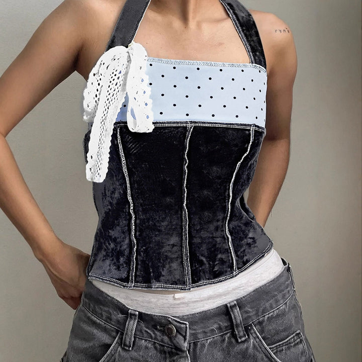 Kvinde trendy Bustier-top med spidse accenter og legende design Skovae