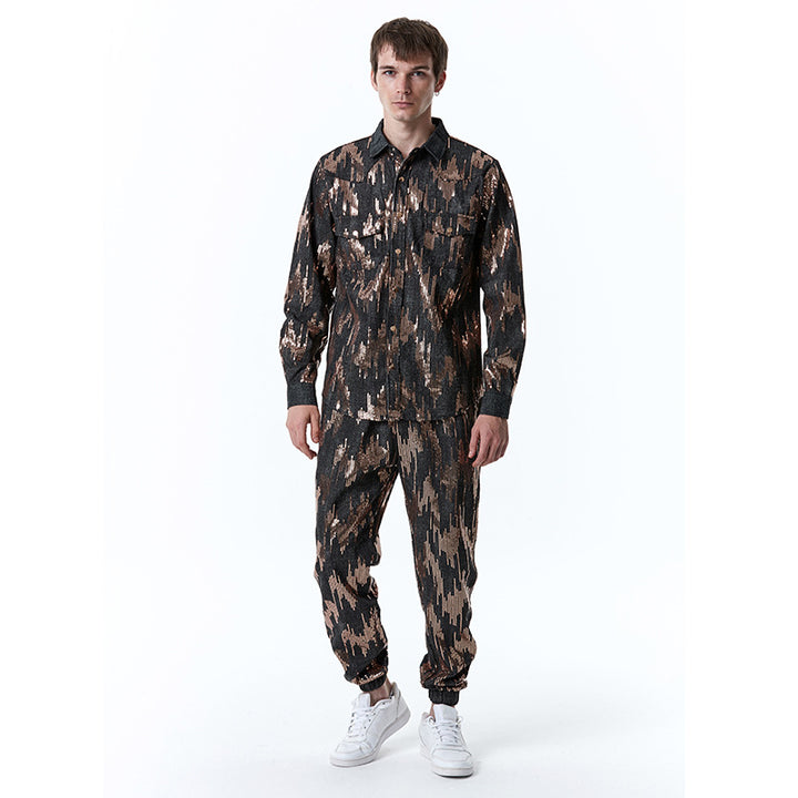 Herre Urban Camouflage Denim Ensemble Stilla