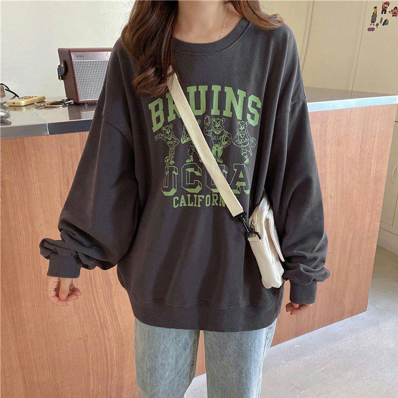 Femme Rundhalset Grafik Sweatshirt Stilla
