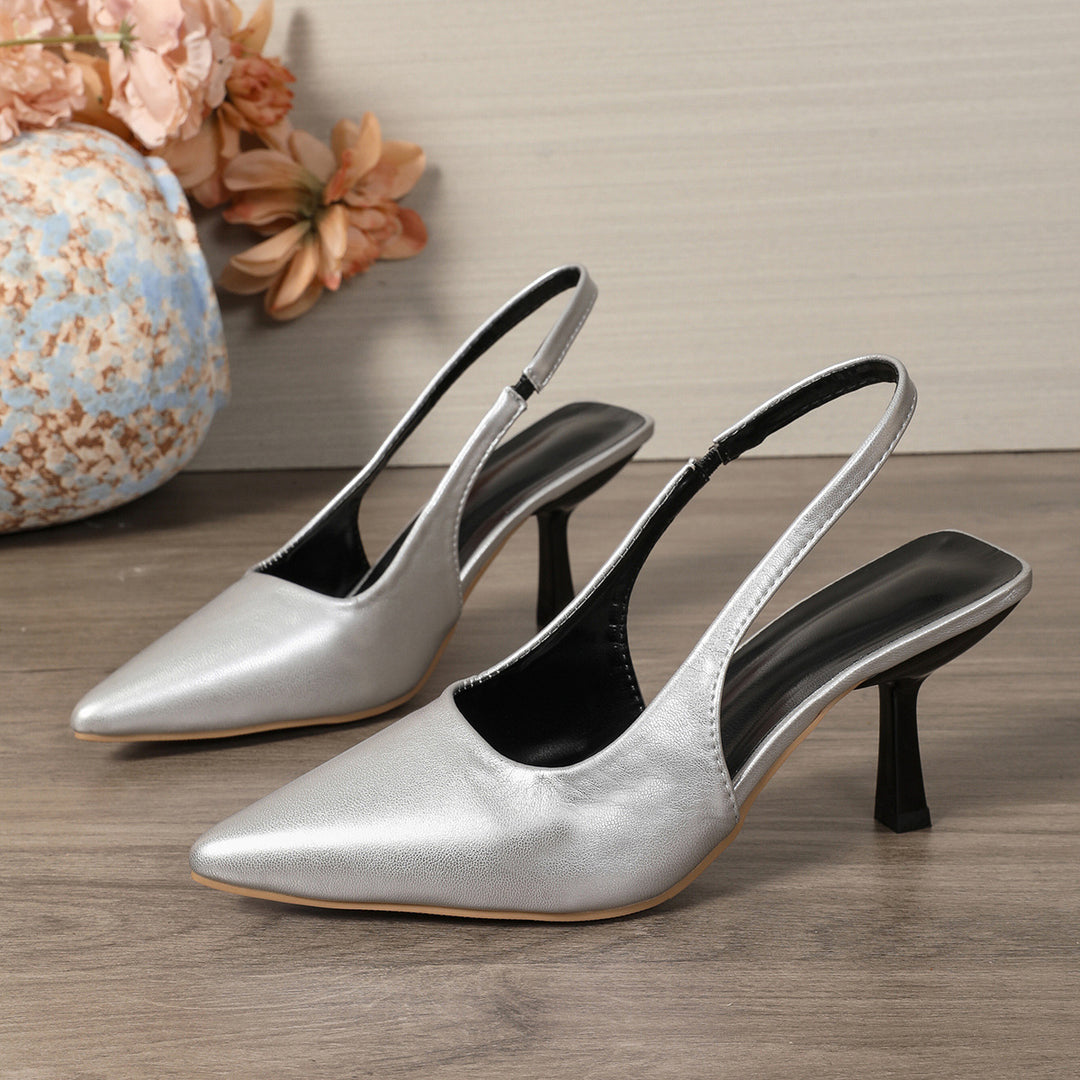 Dame Elegante Slingback Pumps med spids tåområde og moderne hældesign Stilla