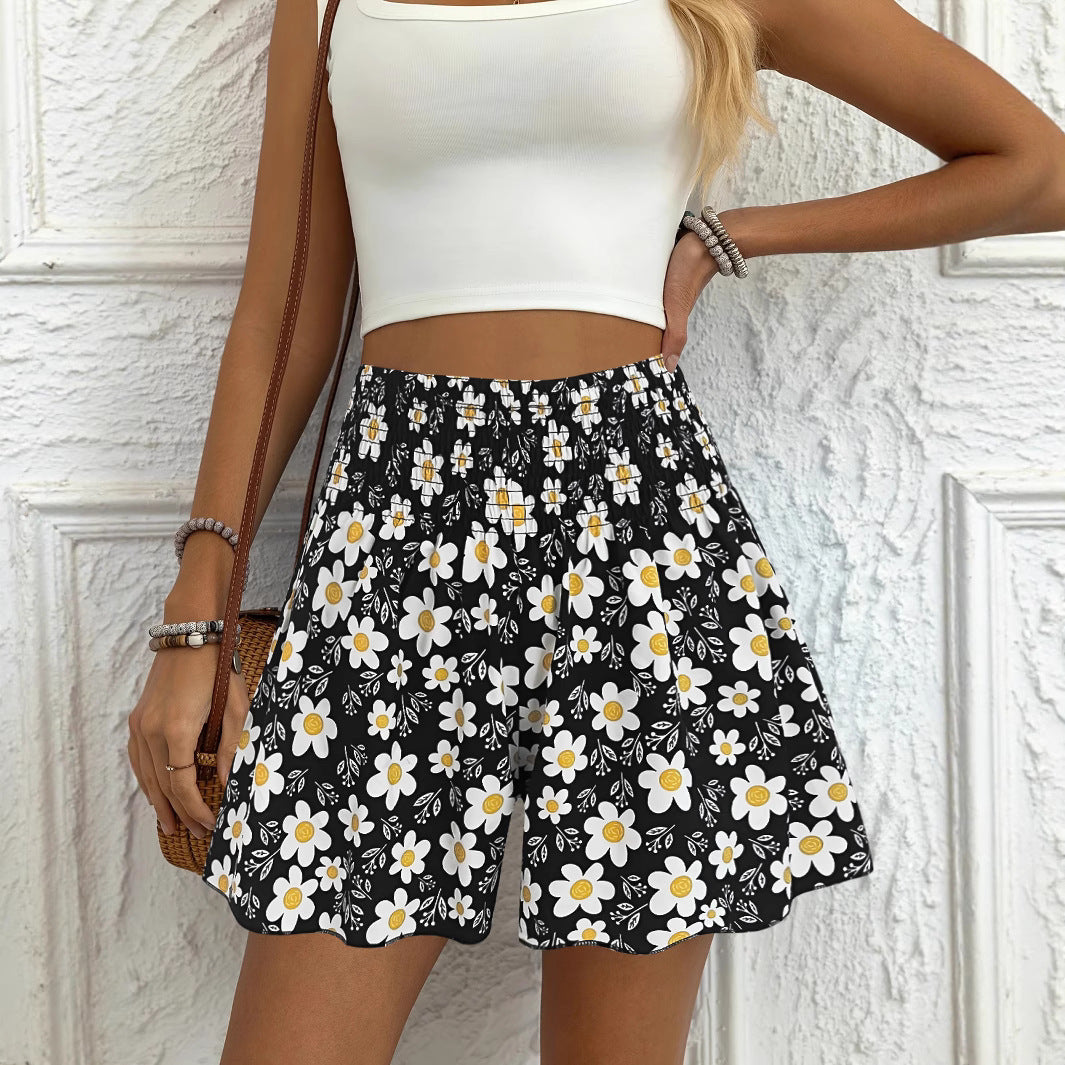 Dame Floral Print Afslappet Pasform Shorts Stilla
