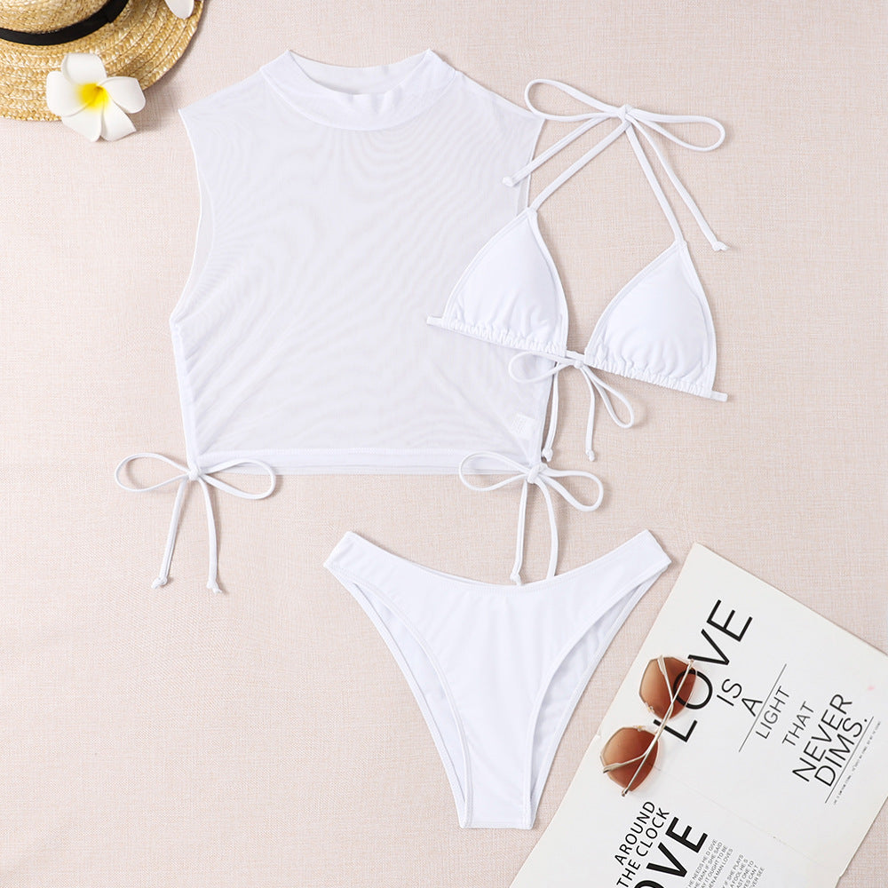 Dame Bikini-sæt med moderigtigt crop top og rygsnøring Stilla
