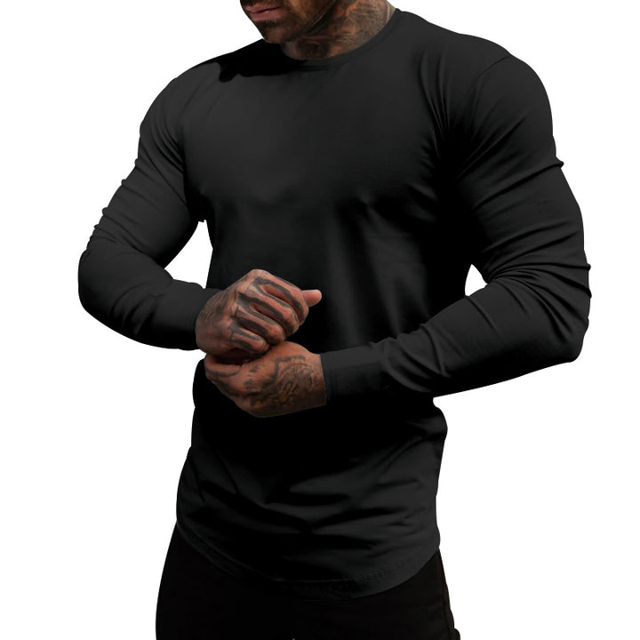Herre langærmet T-shirt lavet af åndbart materiale med tætsiddende pasform Stilla