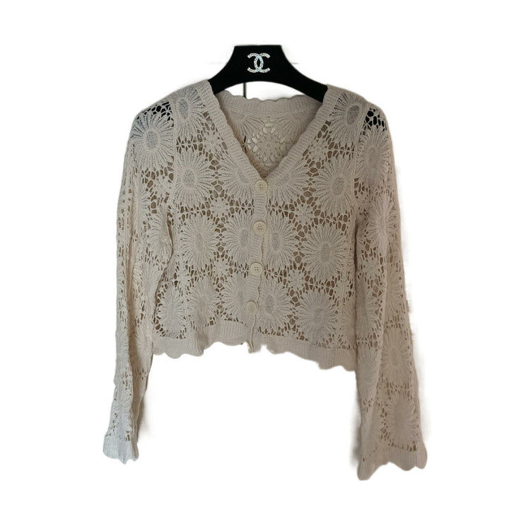 Femme hæklede knap cardigan Stilla