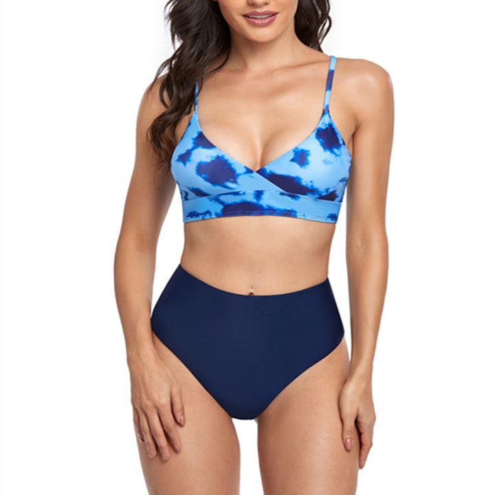 Dame Bikini-sæt med fashionable indpaknings top og højt skåret trusser Stilla