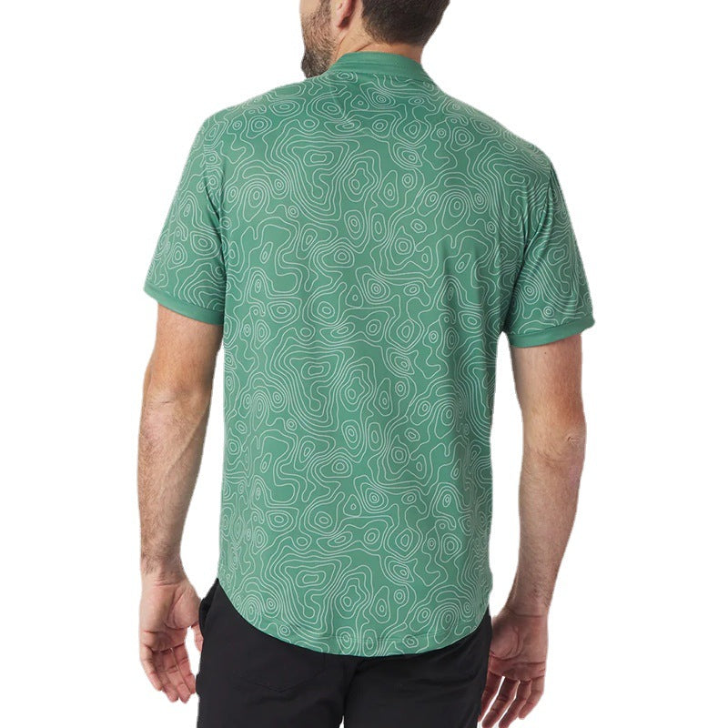 Herrer sportiv polo shirt med detaljeret mønster Stilla